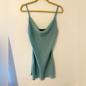 Cowl Neck Mini Silk Dress